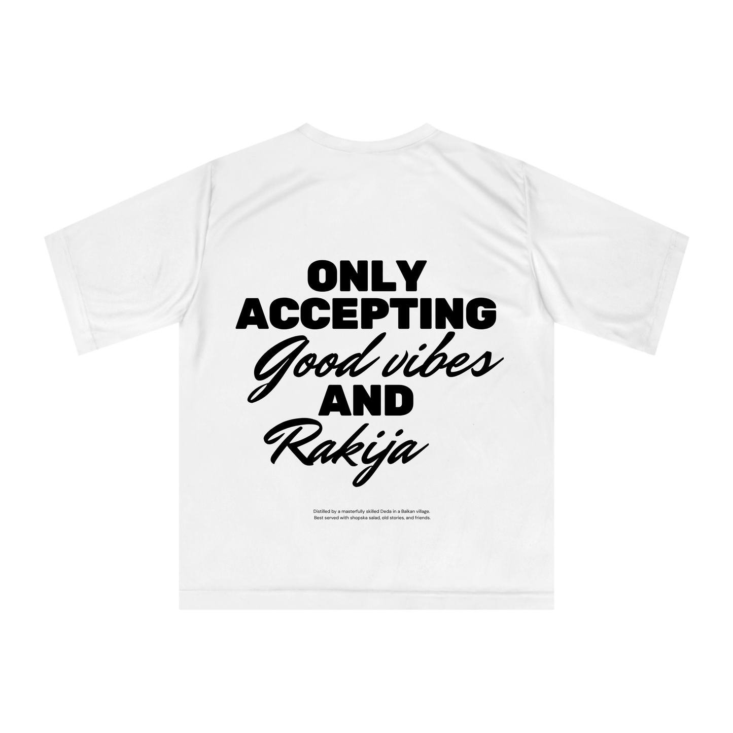 Овърсайз тениска GOOD VIBES AND RAKIJA